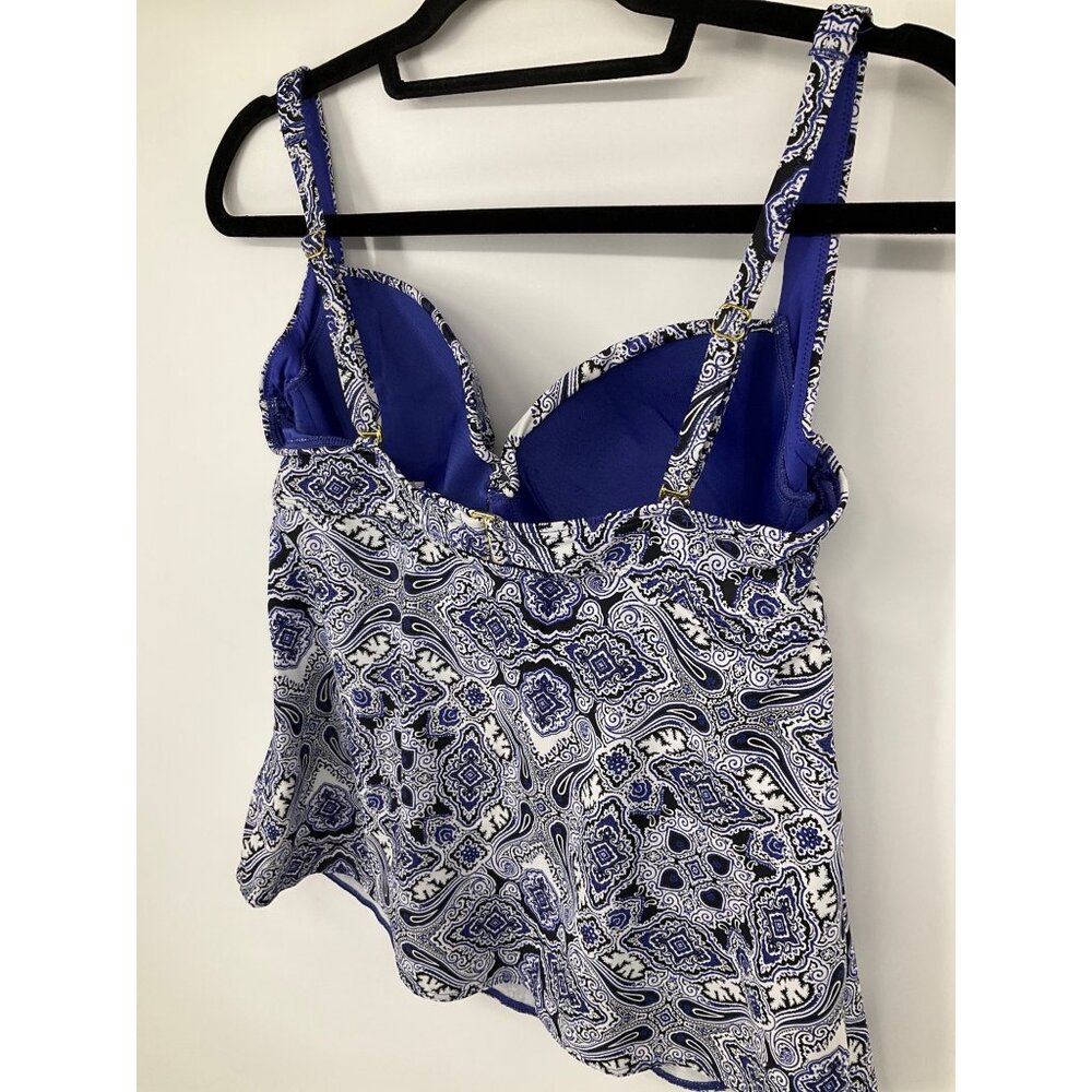 SOMA size 36C NEW Blue White Paisley Underwire Tankini Swimsuit TOP - Picture 6 of 9